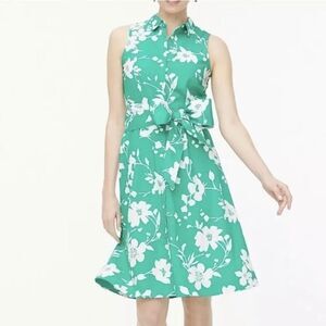 J.Crew Floral Cotton Sleeveless Shirtdress